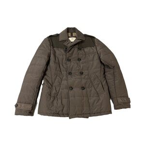 H. E. By Mango Men's Double-Breasted Puffer Jacket - Olive